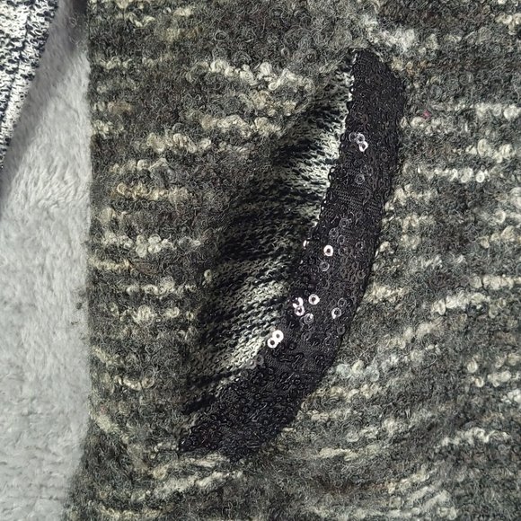 Miss‎ Me Womens Sweater Pullover Elbow Patch Glitter Sequin Pockets Black XS - Picture 11 of 13